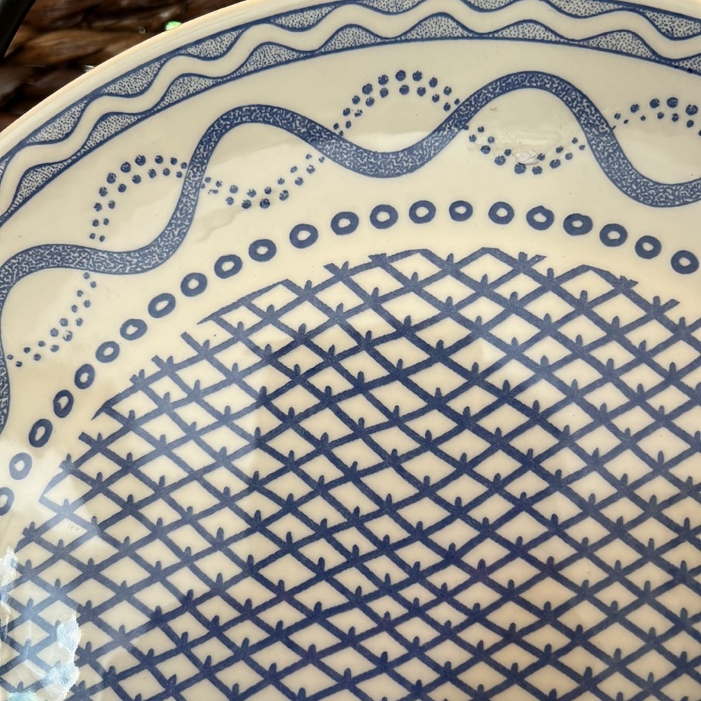 Faiencerie De Gien Aurlie Blue 12” Charger/Server - Picture 2 of 5